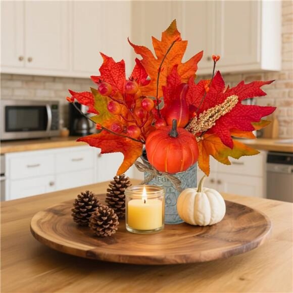 2 Pack 12" Fall Decorations Fall Centerpieces for Tables Thanksgiving - Picture 2 of 7